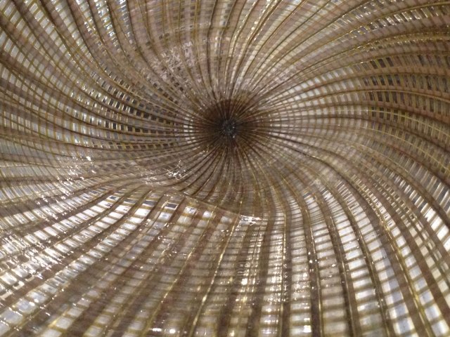 The interior of Jenni Kemarre Martiniello's grand proze winning "Golden Brown Reeds Fish Trap"